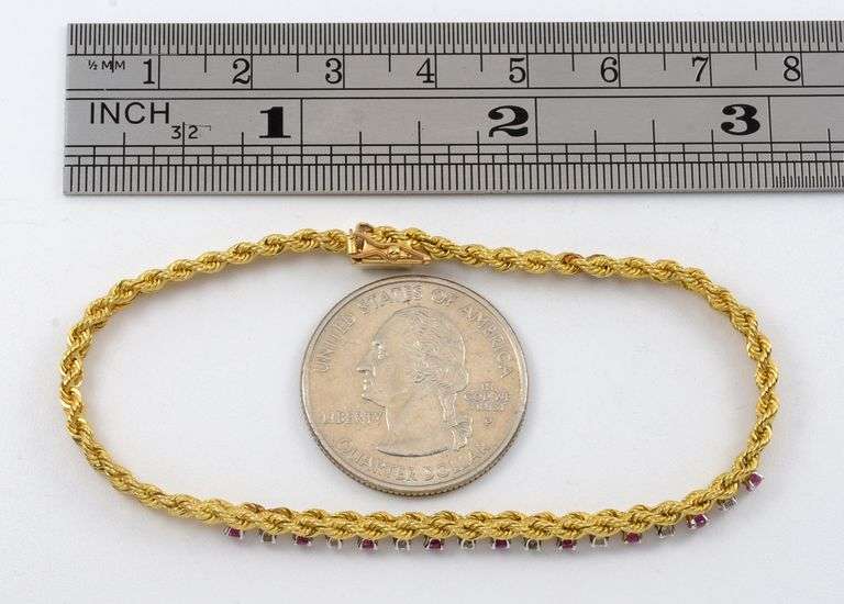 Sweet Ruby and Diamond Rope Bracelet