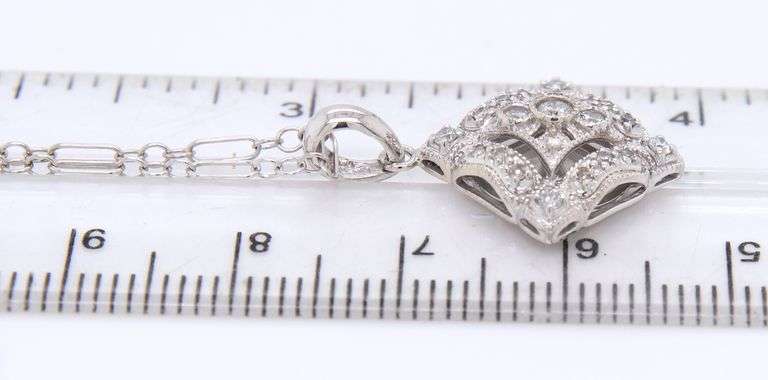 Vintage Style Diamond Pendant on Fancy Chain