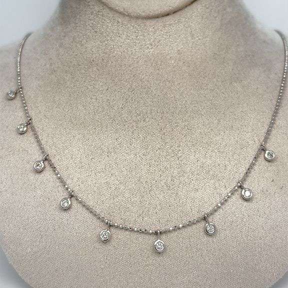 DIAMOND NECKLACE CRAFTED IN 14K WHITE GOLD