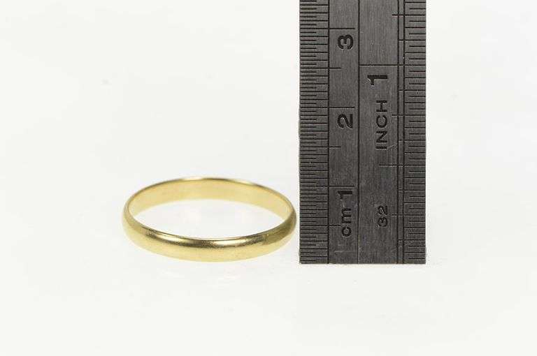14K Yellow Gold 3.2mm Classic Men's Simple Wedding Band Ring