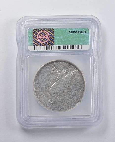 AU50 1927-S Peace Silver Dollar ICG