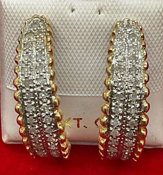 14K GOLD AND DIAMOND EARRINGS