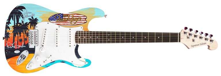 The Beach Boys Bruce Johnston Dave Marks Signerd 1/1 Graphics Guitar ACOA