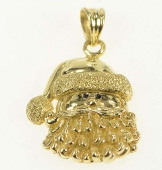 14K Yellow Gold Santa Claus Trad. Christmas Character Charm/Pendant