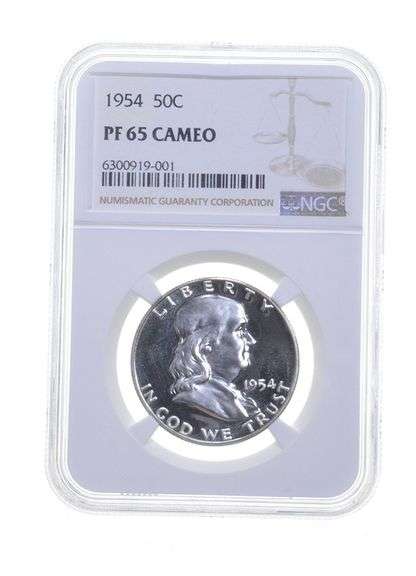 PF65 CAm 1954 Franklin Half Dollar - Graded NGC