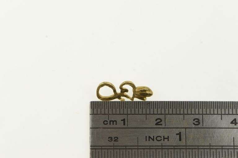 14K Yellow Gold F Cursive Letter Initial Monogram Name Charm/Pendant