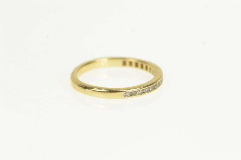 14K Yellow Gold Classic Diamond Channel Wedding Band Ring