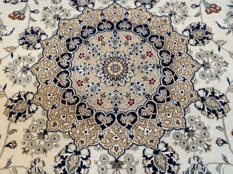 Fine Silk & Wool Kashan Rug 9x12.3