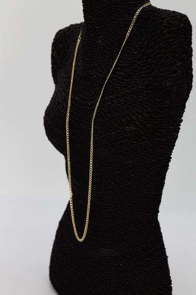 14k Yellow Gold-Hollow Curb Link Chain 3.2mm Necklace 24"