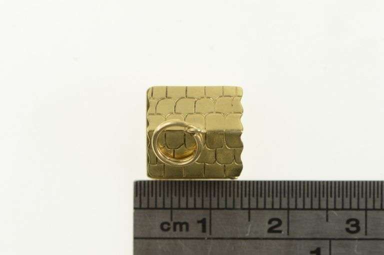 14K Yellow Gold 3D Articulated Log Cabin Home Cauldron Charm/Pendant