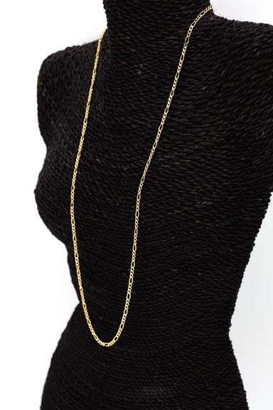 22k Yellow Gold Plated Sterling Silver Diamond-Cut Figaro Link Chain 2.9mm Solid 925 Italy Necklace 28"
