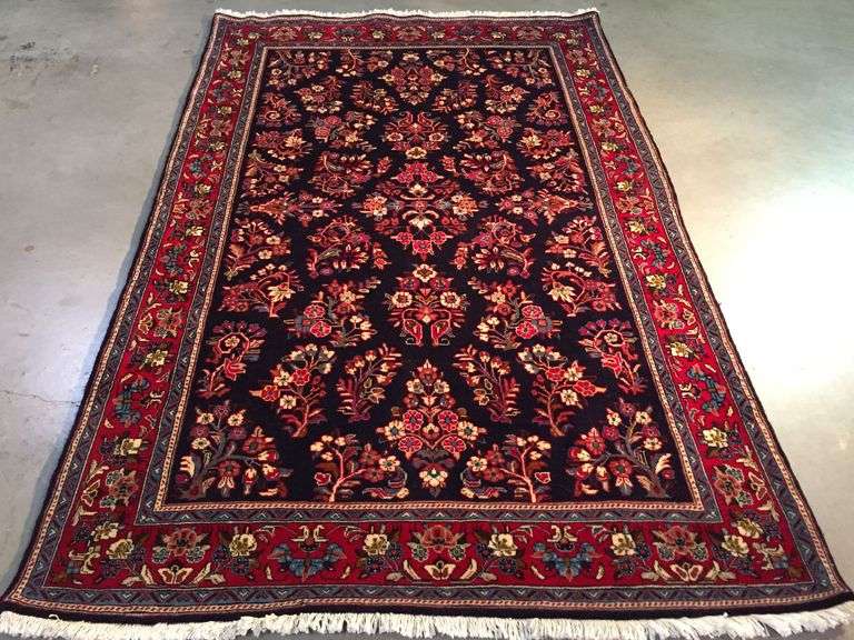 Authentic  Persian Sarouk Rug 4'.3"X6'.9"