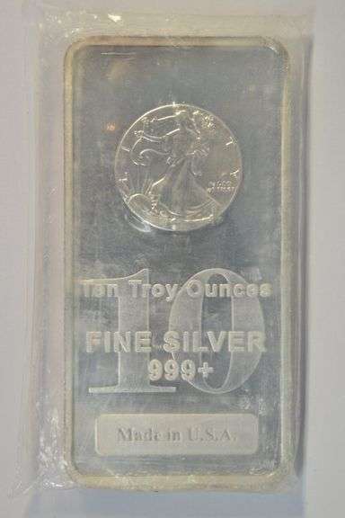 Gorgeous Buffalo Nickel design 10 Troy Oz .999 Silver Bar