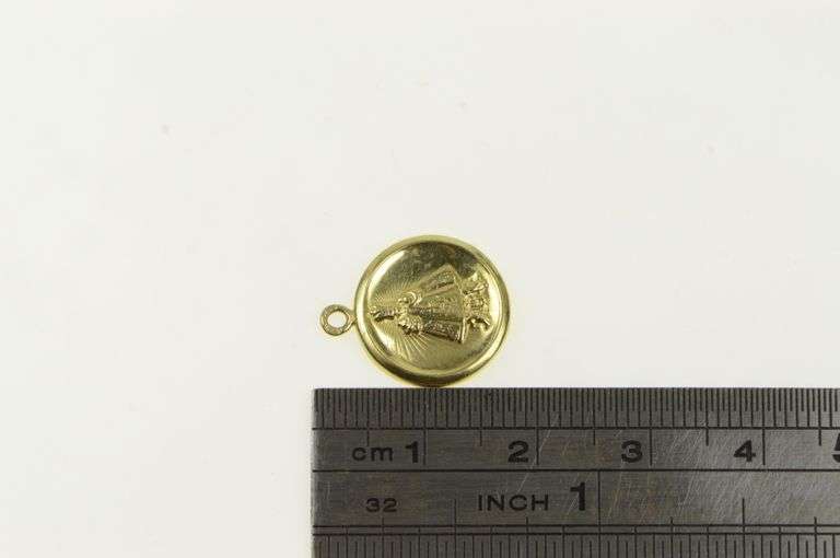14K Yellow Gold Pope Religious Motif Vintage Christian Charm/Pendant