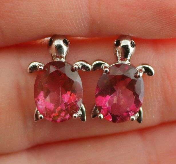 Glittering Pink Mystic Topaz stud earrings