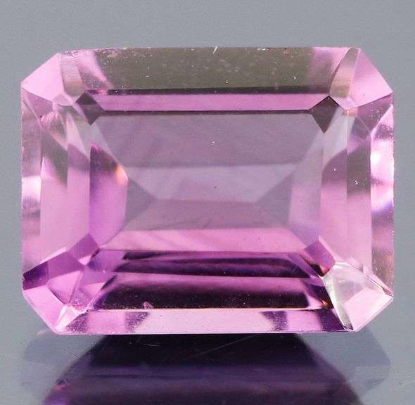 Vibrant violet 2.85ct emerald cut Brazilian Amethyst