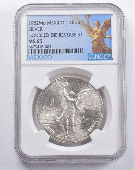 MS65 1982 Mo Mexico 1 Silver Onza DDR #1 NGC
