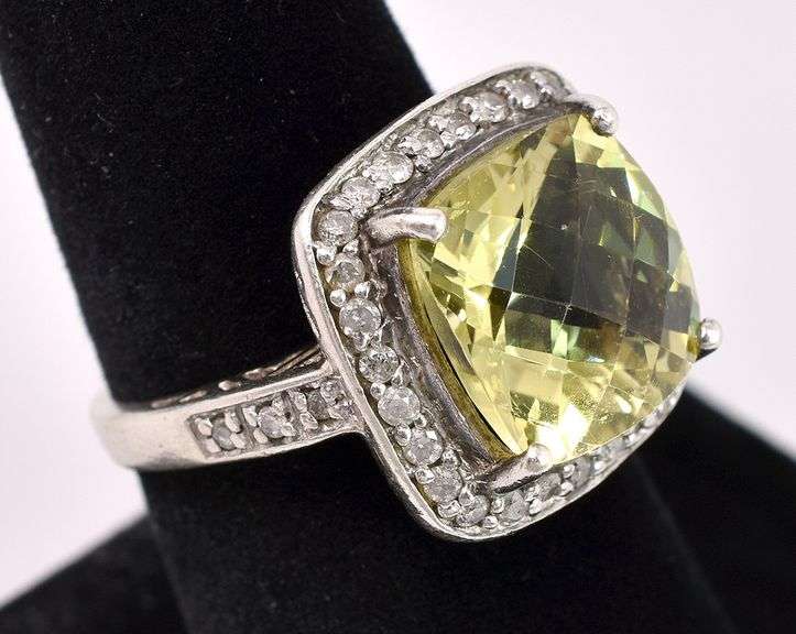 Citrine And CZ Ring In Sterling Silver