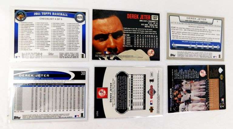 6 Derek Jeter Baseball Cards