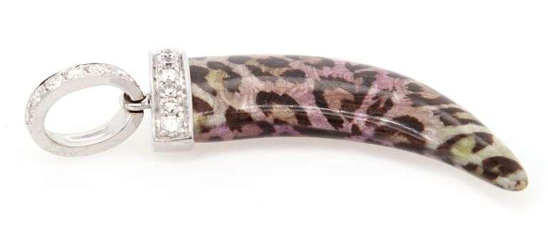Casato Roma 0.48ctw Diamond and Printed Resin Pendant in 18K
