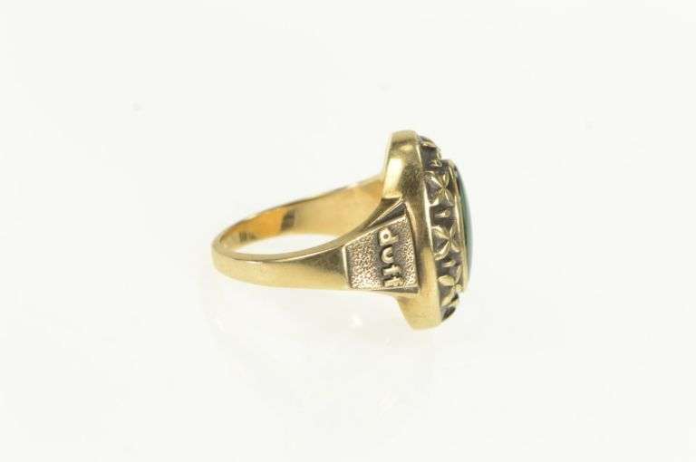 10K Yellow Gold duff Ornate Floral Motif Class Style Vintage Ring