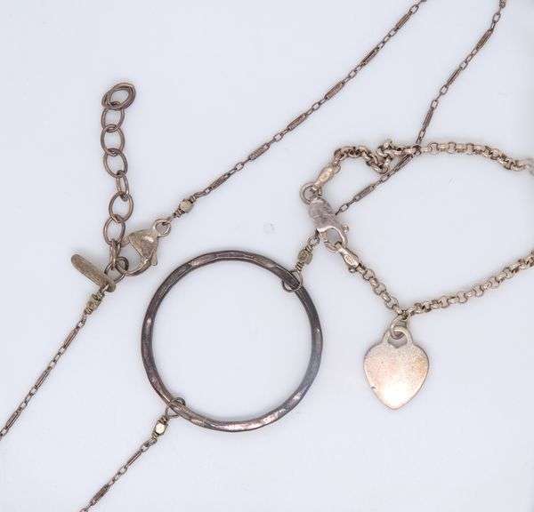 Lot of Vintage 925 Sterling Silver Necklace and Bracelet