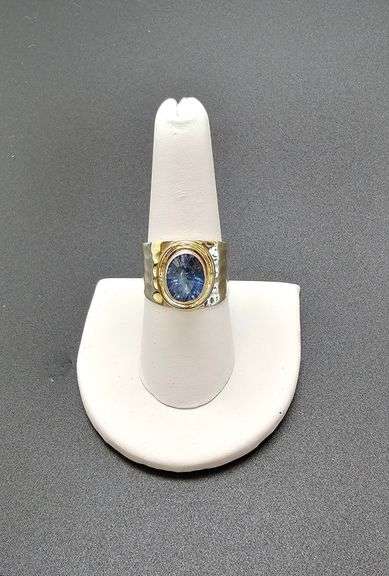 Certified Rare 5 Ct Oval Concave Cut Natural Tanzanite Ring