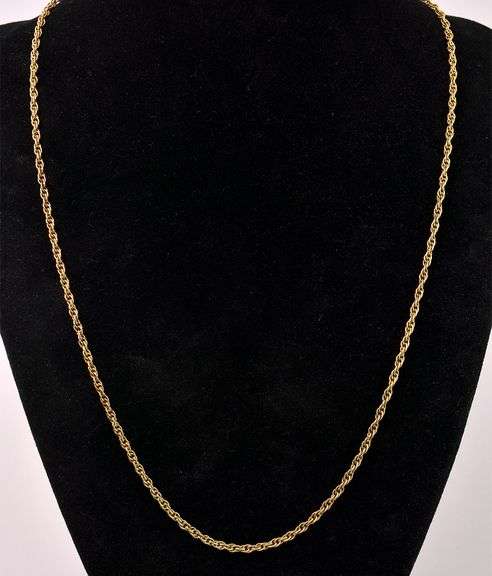 Vermeil Rope Chain Necklace In Sterling Silver