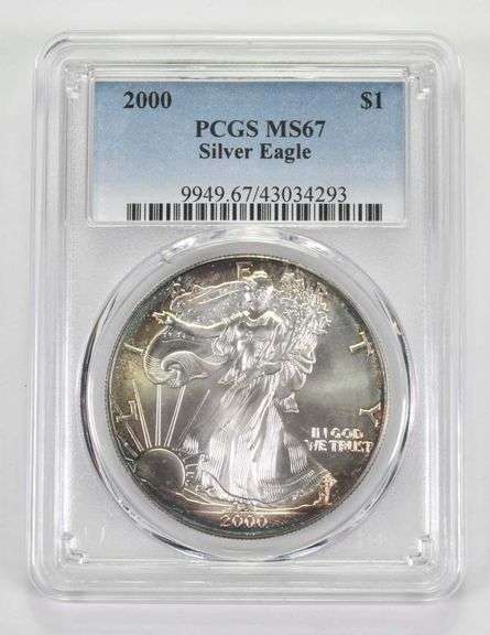 MS67 2000 American Silver Eagle - Graded PCGS