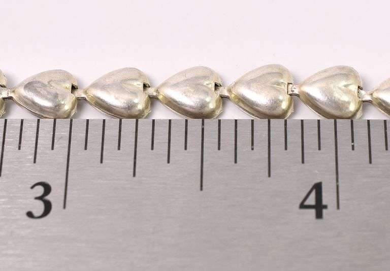 Heart Link Bracelet In Sterling Silver