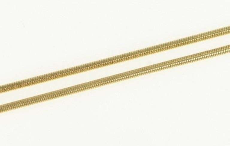 14K Yellow Gold 1.0mm Snake Link Classic Round Chain Necklace