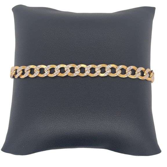 14K YELLOW GOLD CUBAN LINK CHAIN BRACELET