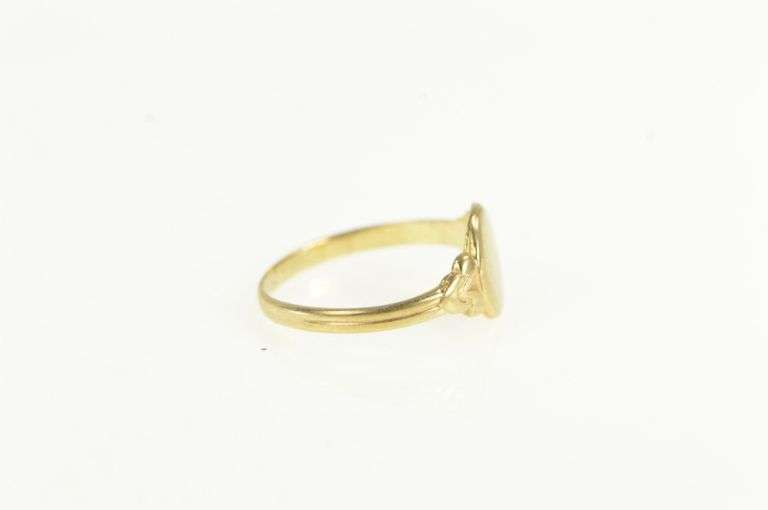 14K Yellow Gold Round Flower Accent Classic Vintage Ring