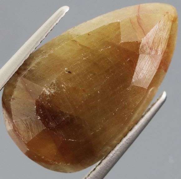 Real 15.51ct raw honey faceted Sapphire