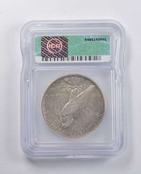 AU55 1928-S Peace Silver Dollar ICG