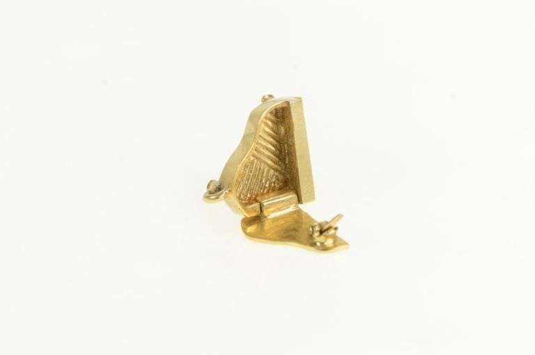 14K Yellow Gold 3D Articulated Piano Music Instrument Charm/Pendant