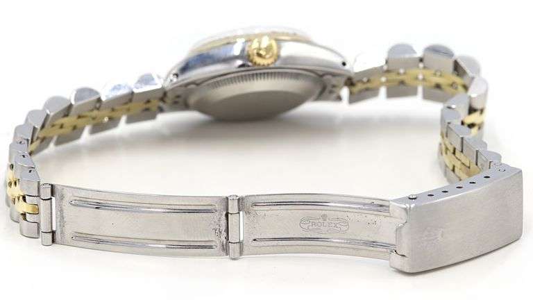 Rolex Oyster Perpetual Date 6917 Two Tone Silver Dial Ladies Watch