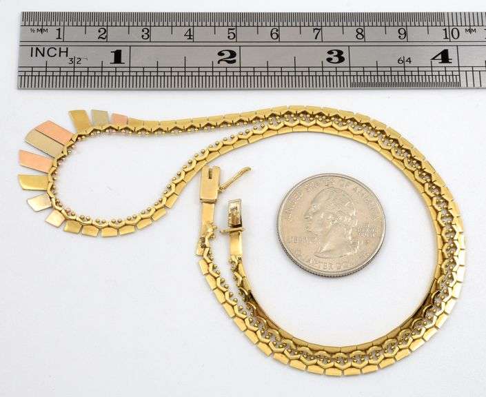 Sexy 14k Tri-Color Cleopatra Style Necklace