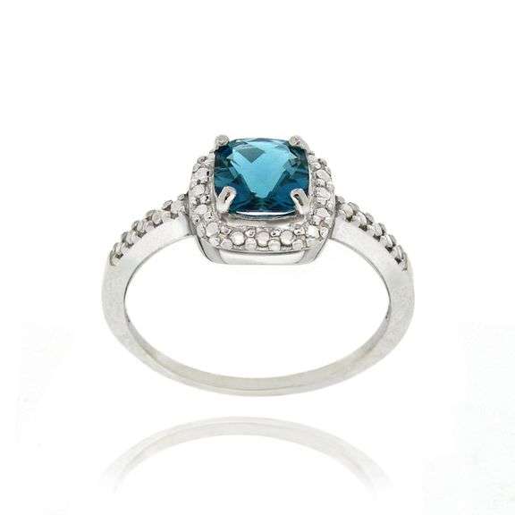 London Blue Topaz & Diamond Accent Ring in Sterling Silver