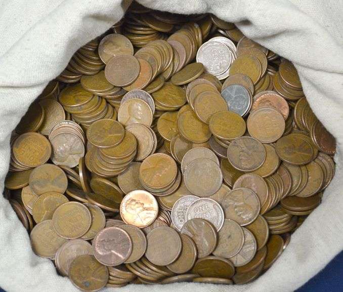 Bag Of 5,000 Wheat Cents From Estate