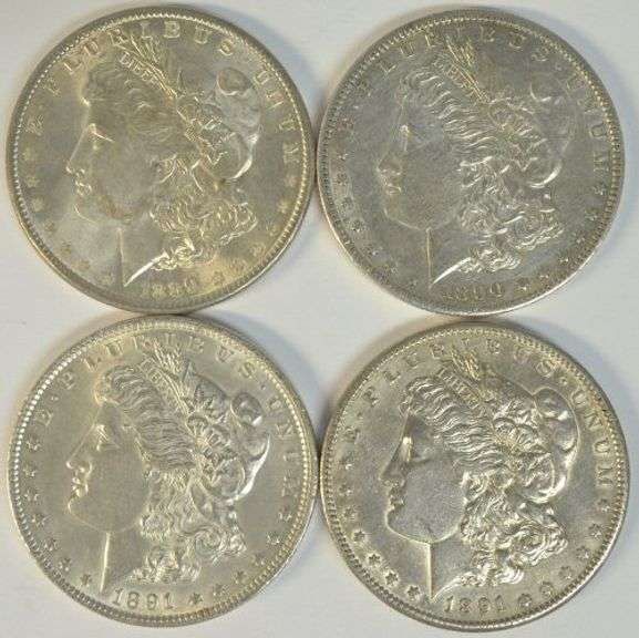 4 Flashy upper end Morgan Silver Dollars. All different
