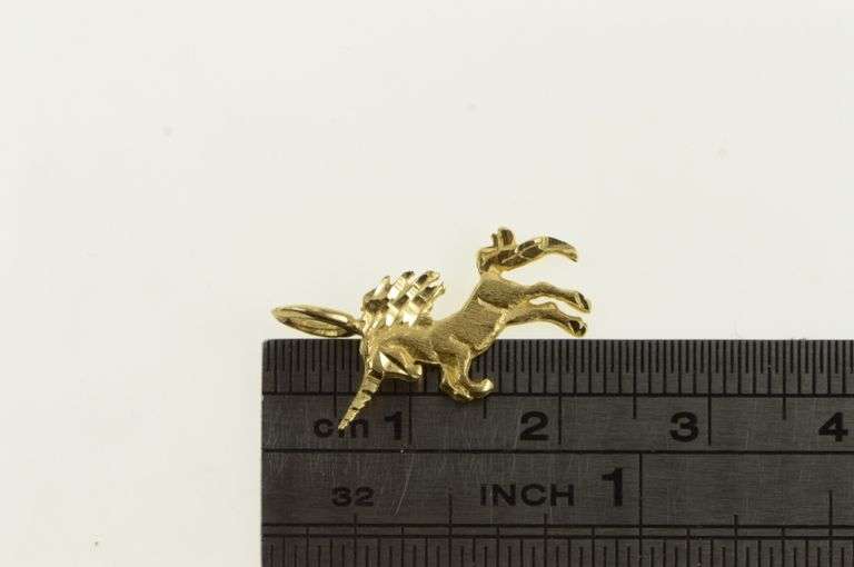 14K Yellow Gold Unicorn Mystical Creature Unique Symbol Charm/Pendant
