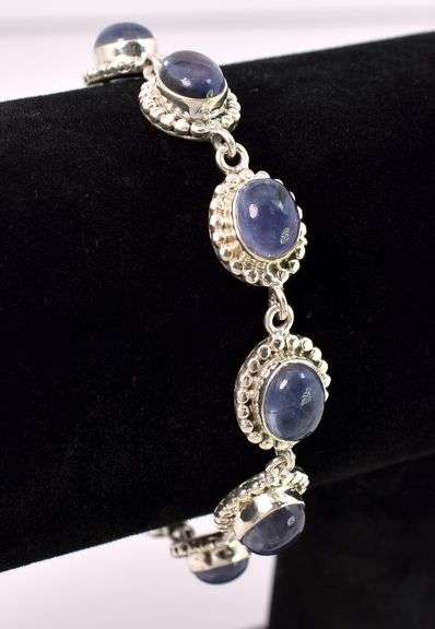 Purple Gemstone Bracelet In Sterling Silver