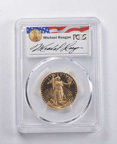 PR69DCAM 1999-W $25 American Gold Eagle 1/2 Oz Gold Signed Reagan PCGS
