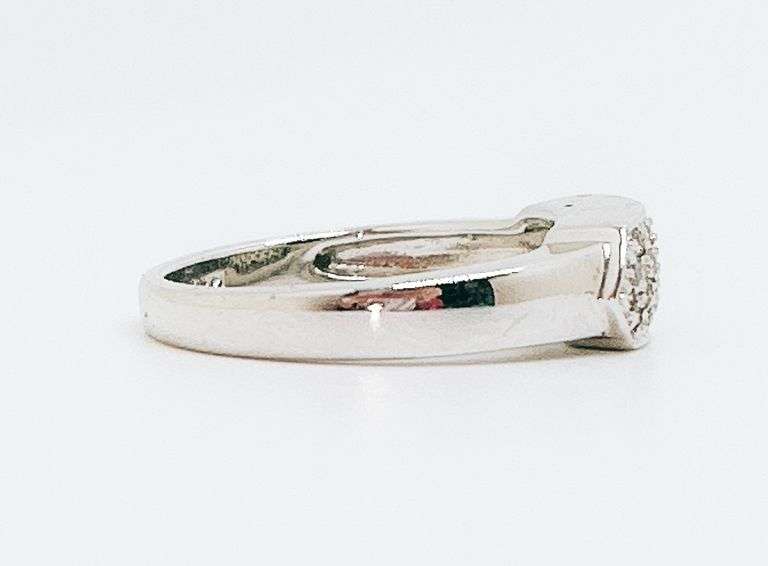 14kt Solid White Gold & Diamond Band Ring