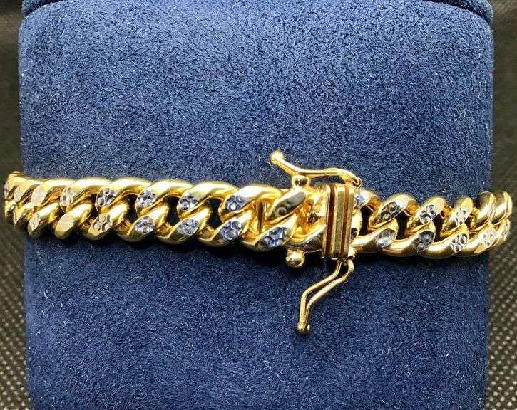 EXQUISITE 14 YELLOW GOLD CUBAN LINK BRACELET