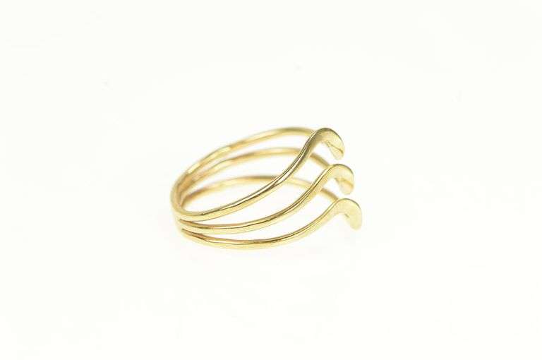 14K Yellow Gold 1960's Layered Wavy Curvy Statement Band Ring