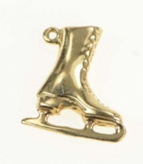 14K Yellow Gold 3D Ice Skate Shoe Winter Olympic Sport Charm/Pendant