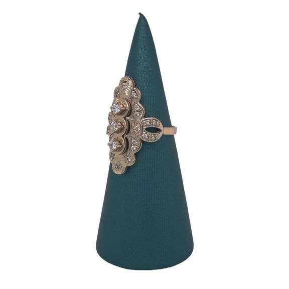 14K ROSE GOLD RING WITH CUBIC ZIRCONIA STONES