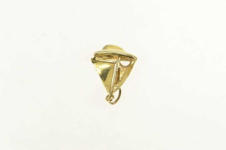 14K Yellow Gold 3D Boat Ship Sailing Nautical Travel Charm/Pendant